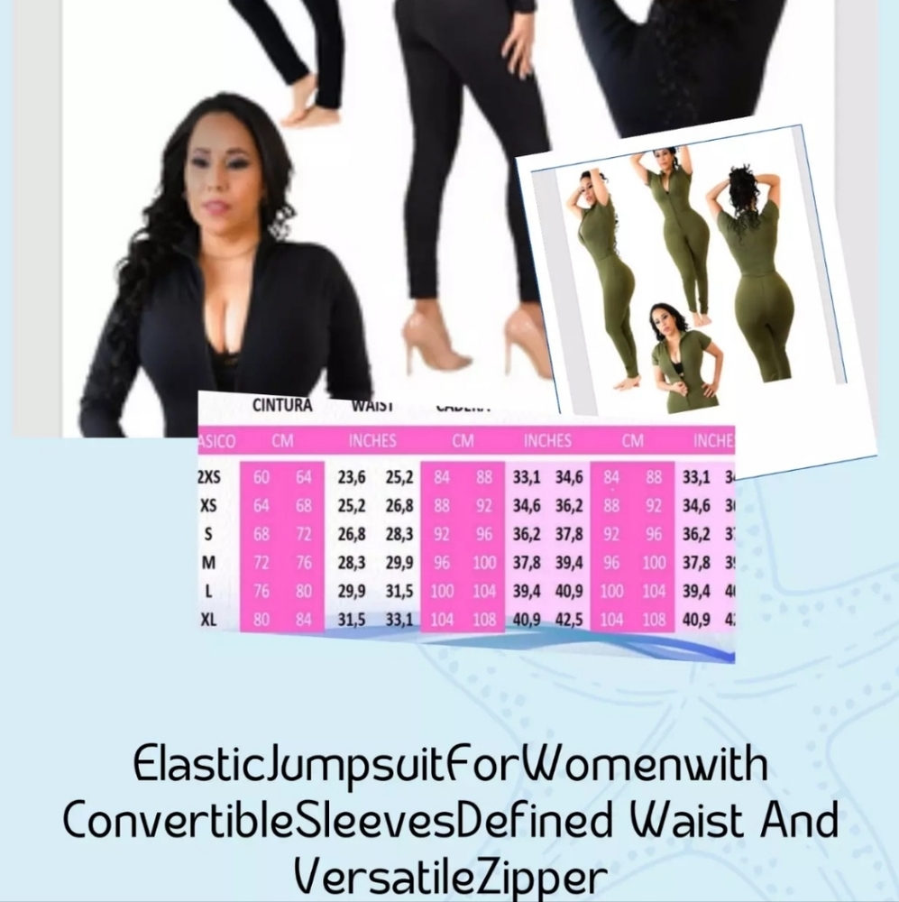 "Jumpsuit Elástico para Mujer con Contorno Corporal - Disponible en Mangas Corta